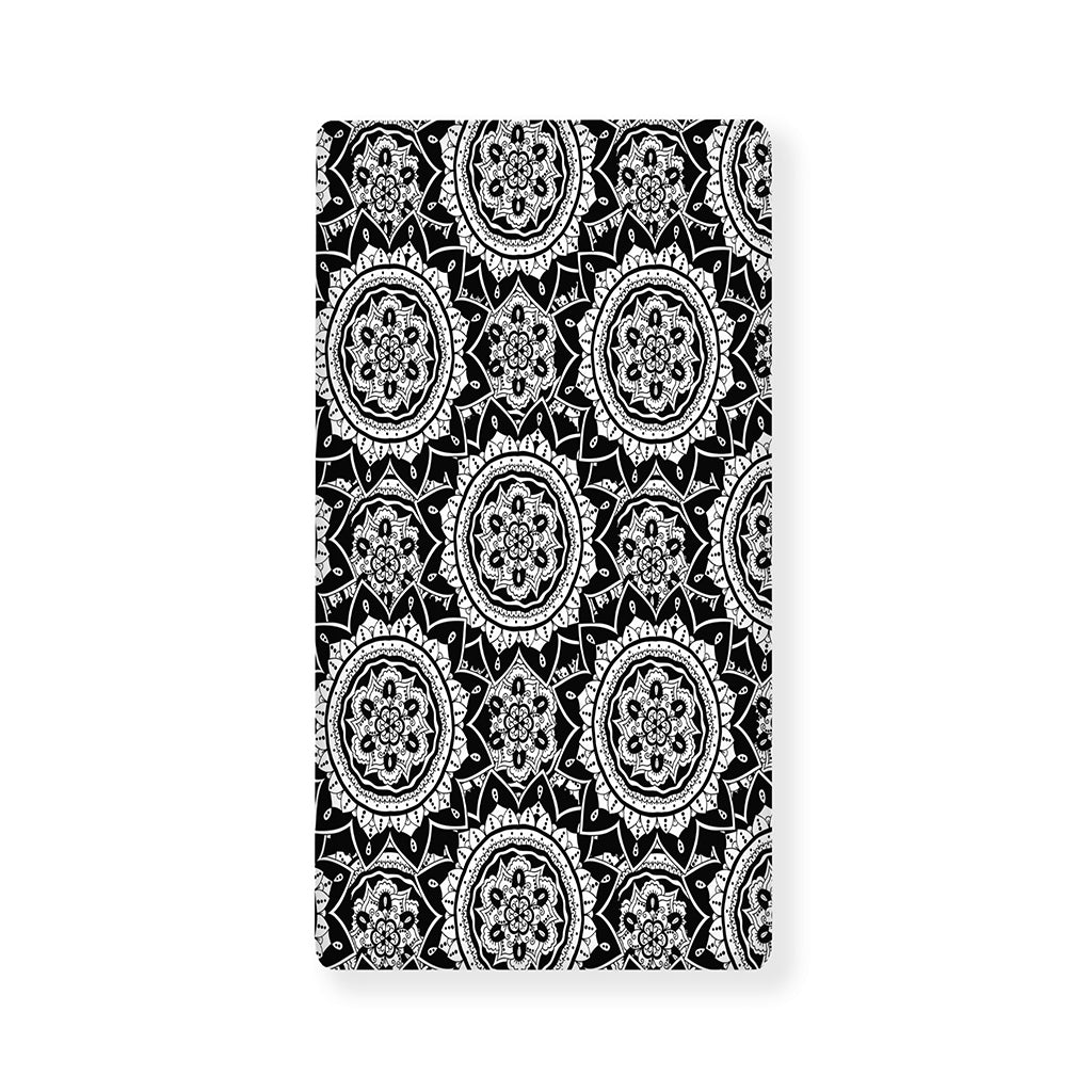 Black And White Boho Mandala Print Baby Crib Sheet