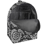Black And White Boho Mandala Print Backpack