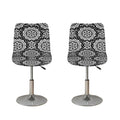 Black And White Boho Mandala Print Bar Stool Covers