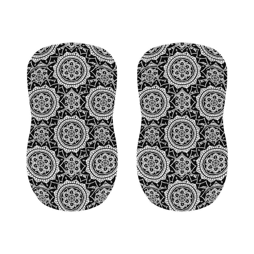 Black And White Boho Mandala Print Bar Stool Covers