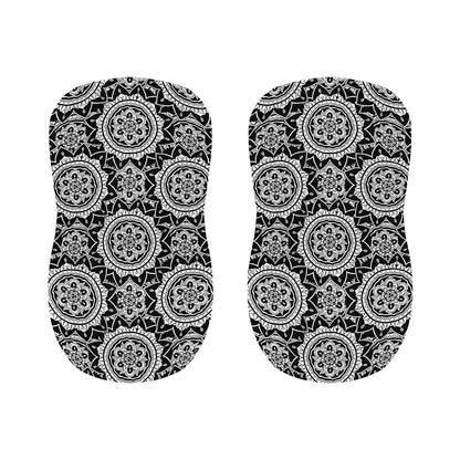 Black And White Boho Mandala Print Bar Stool Covers