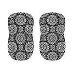 Black And White Boho Mandala Print Bar Stool Covers