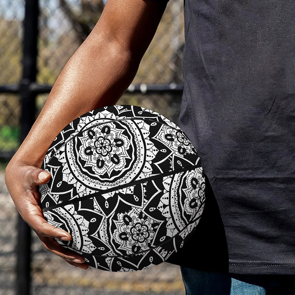 Black And White Boho Mandala Print Basketball