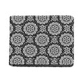 Black And White Boho Mandala Print Bifold Wallet