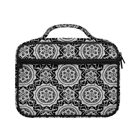 Black And White Boho Mandala Print Briefcase Bible Bag
