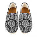 Black And White Boho Mandala Print Casual Shoes
