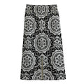 Black And White Boho Mandala Print Cotton Front Slit Maxi Skirt