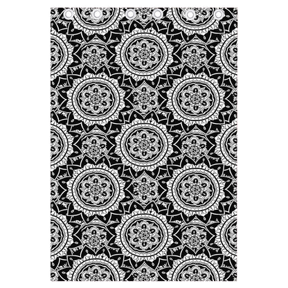 Black And White Boho Mandala Print Curtain