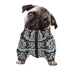 Black And White Boho Mandala Print Dog Zip Up Jacket