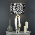Black And White Boho Mandala Print Drum Lamp Shade