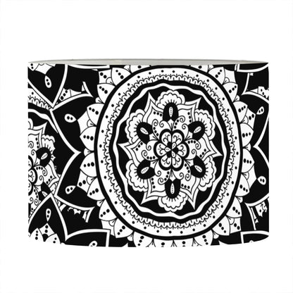 Black And White Boho Mandala Print Drum Lamp Shade