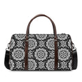 Black And White Boho Mandala Print Duffel Bag