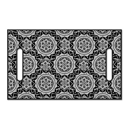 Black And White Boho Mandala Print Golf Cart Seat Cover