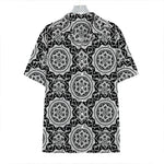 Black And White Boho Mandala Print Hawaiian Shirt