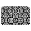Black And White Boho Mandala Print Indoor Door Mat