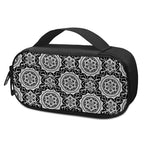 Black And White Boho Mandala Print Insulin Cooler Travel Case