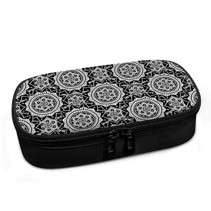 Black And White Boho Mandala Print Insulin Cooler Travel Case