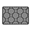 Black And White Boho Mandala Print Kitchen Mat