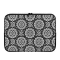 Black And White Boho Mandala Print Laptop Sleeve
