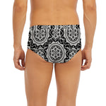Black And White Boho Mandala Print Men's Briefs