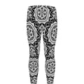 Black And White Boho Mandala Print Men's Leggings