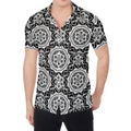 Black And White Boho Mandala Print Men's Shirt