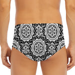 Black And White Boho Mandala Print Men's Triangle Swim Briefs
