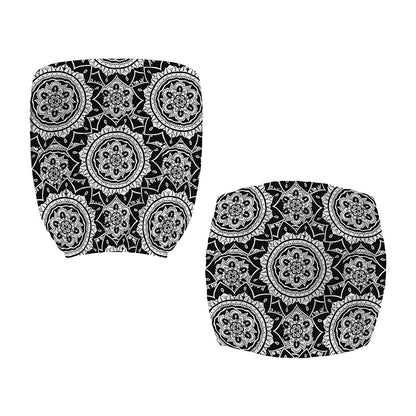 Black And White Boho Mandala Print Office Chair Cover