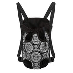 Black And White Boho Mandala Print Pet Carrier Backpack