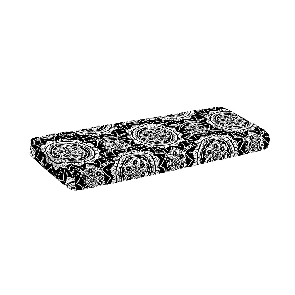 Black And White Boho Mandala Print Piano Keyboard Cover