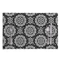 Black And White Boho Mandala Print Placemat