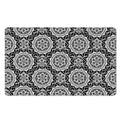 Black And White Boho Mandala Print Polyester Doormat