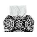 Black And White Boho Mandala Print Rectangle Tissue Box Cover