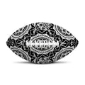 Black And White Boho Mandala Print Rugby Ball