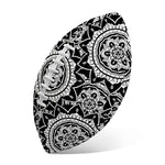 Black And White Boho Mandala Print Rugby Ball