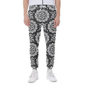 Black And White Boho Mandala Print Joggers