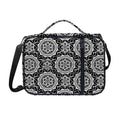 Black And White Boho Mandala Print Shoulder Strap Bible Bag