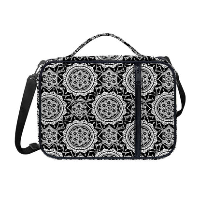 Black And White Boho Mandala Print Shoulder Strap Bible Bag