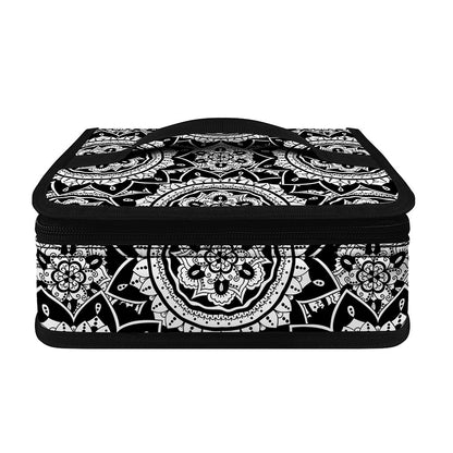 Black And White Boho Mandala Print Small Lunch Bag