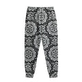 Black And White Boho Mandala Print Sweatpants