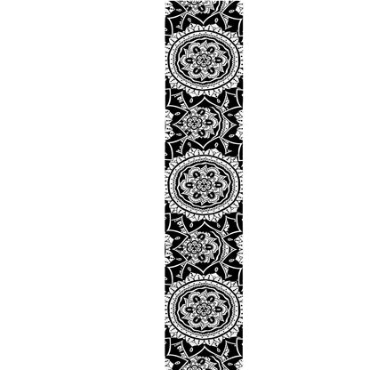 Black And White Boho Mandala Print Table Runner