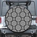 Black And White Boho Mandala Print Tire Cover
