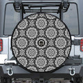 Black And White Boho Mandala Print Tire Cover With Camera Hole