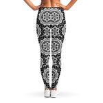 Black And White Boho Mandala Print Women's Leggings