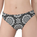 Black And White Boho Mandala Print Women's Panties