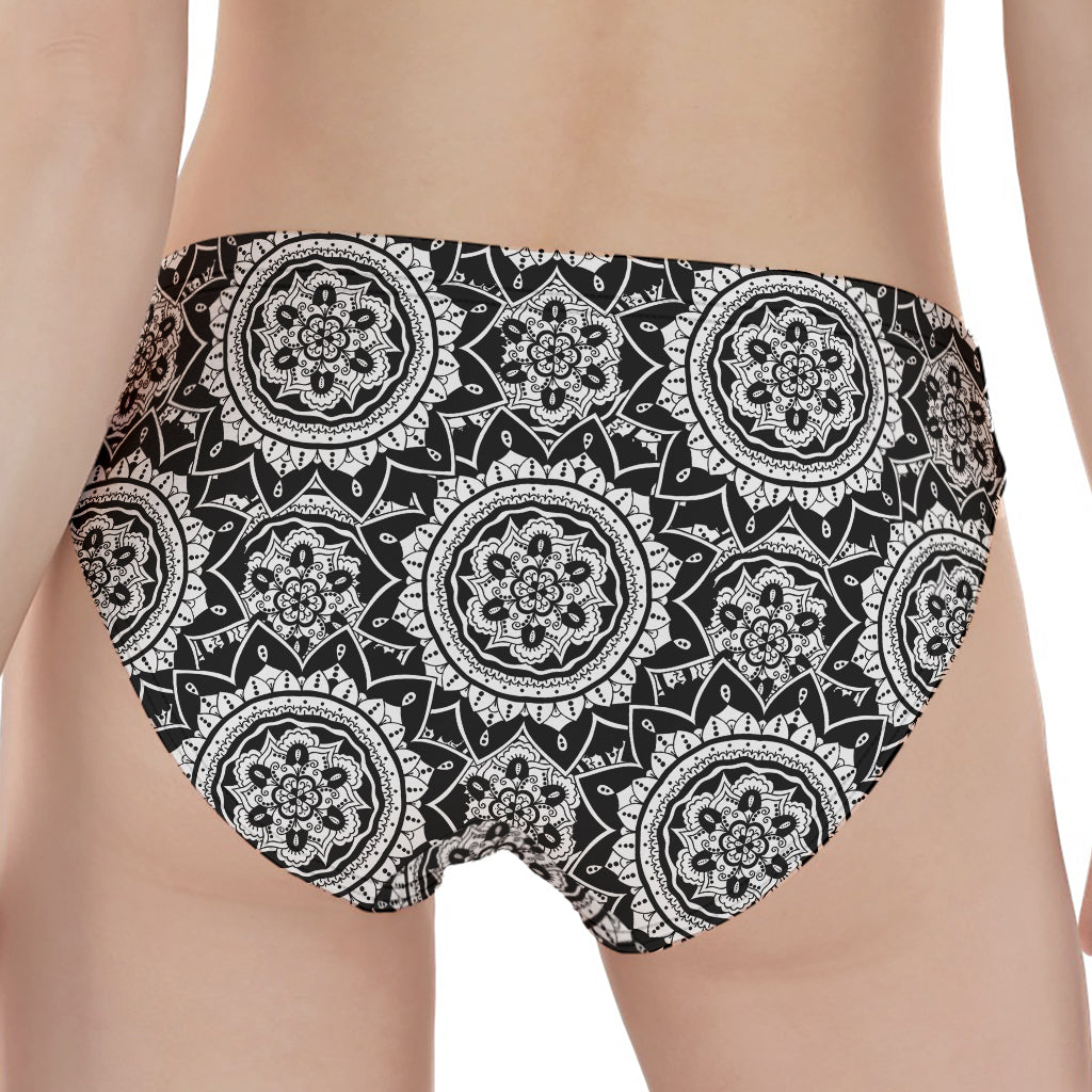 Black And White Boho Mandala Print Women's Panties