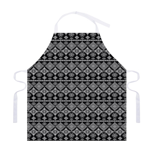 Black And White Boho Tribal Print Adjustable Apron