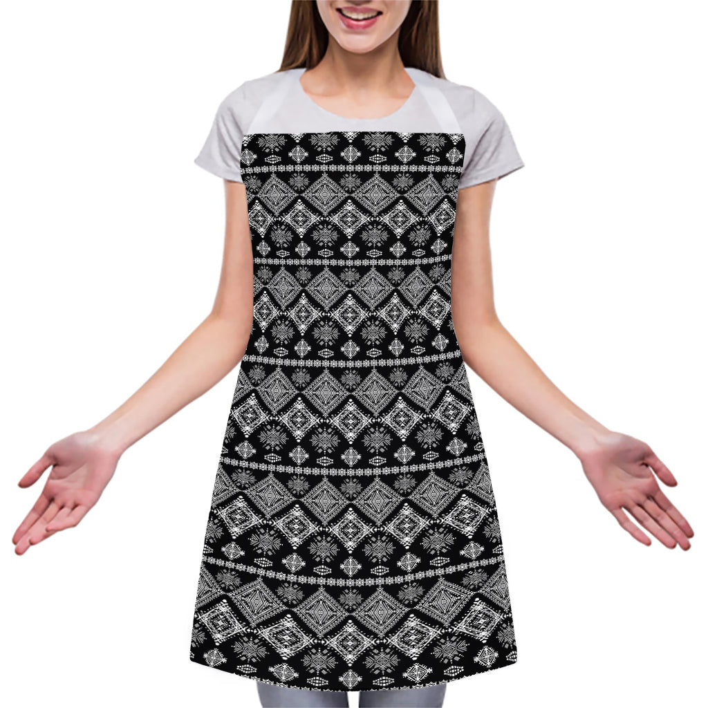 Black And White Boho Tribal Print Adjustable Apron