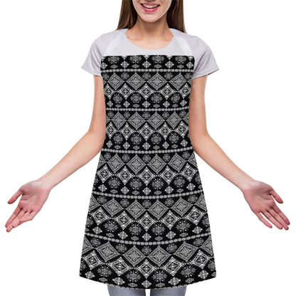 Black And White Boho Tribal Print Adjustable Apron