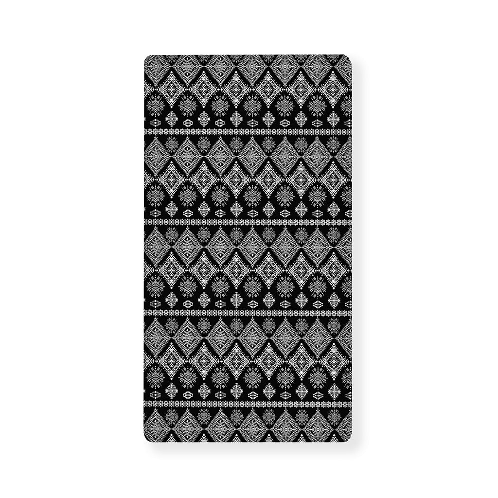 Black And White Boho Tribal Print Baby Crib Sheet